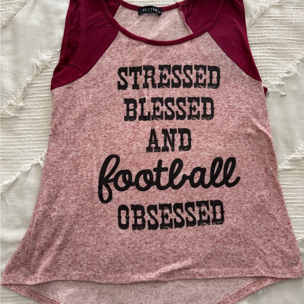 Zutter Women’s Short Sleeve Tee - Pink Marled with Burgundy Raglan